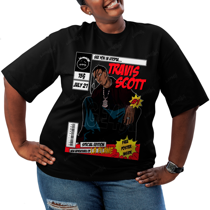 Camiseta Plus Size Algodão Travis Scott See You In Utopia