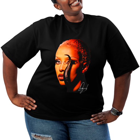 Camiseta Plus Size Doja Cat Rosto Star