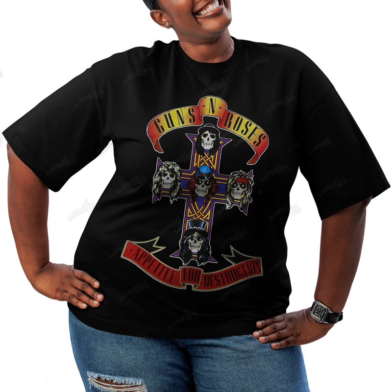 Camiseta Plus Size Algodão Guns N' Roses Banda