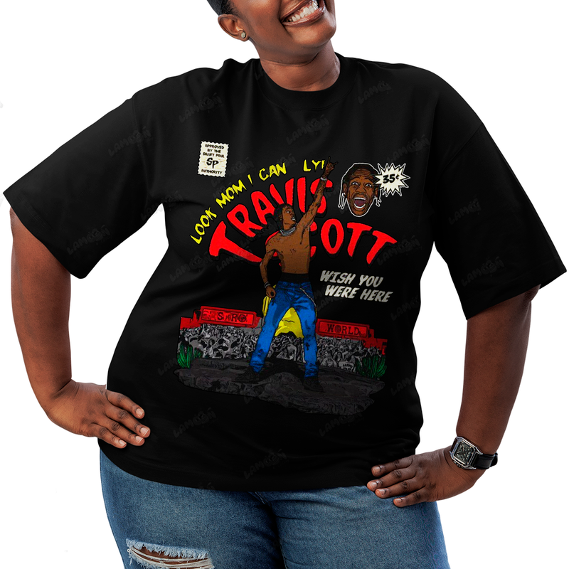 Camiseta Plus Size Algodão Travis Scott Wish You Were Here