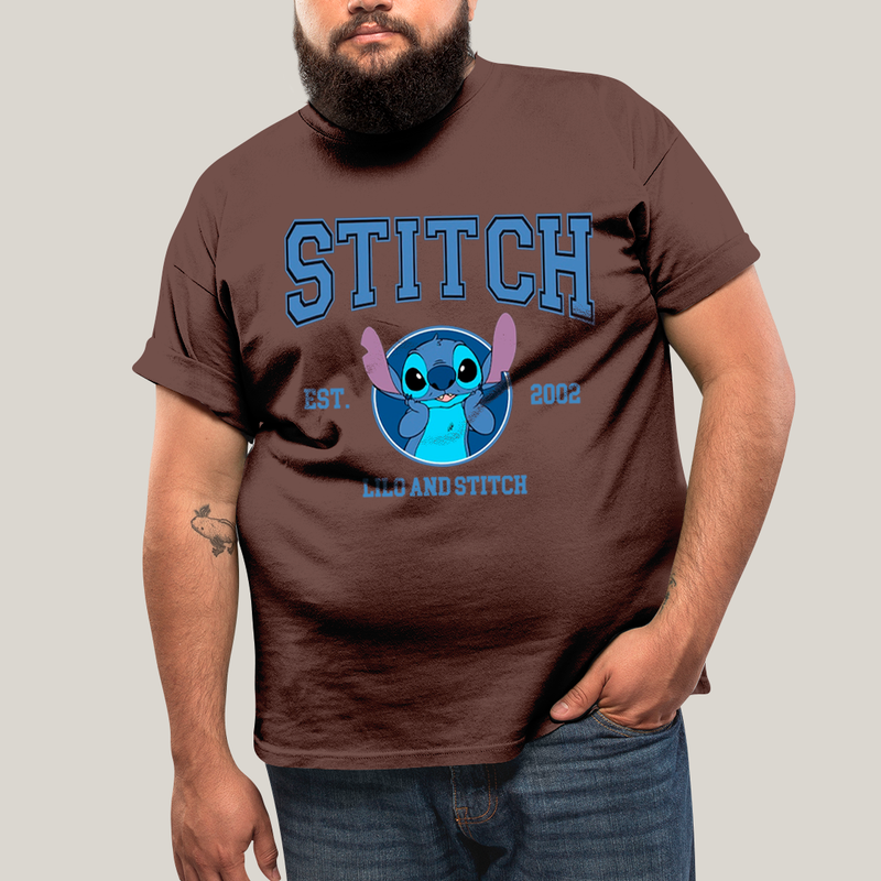 Camiseta Plus Size Algodão Unissex T shirt Lilo & Stitch Est.2002