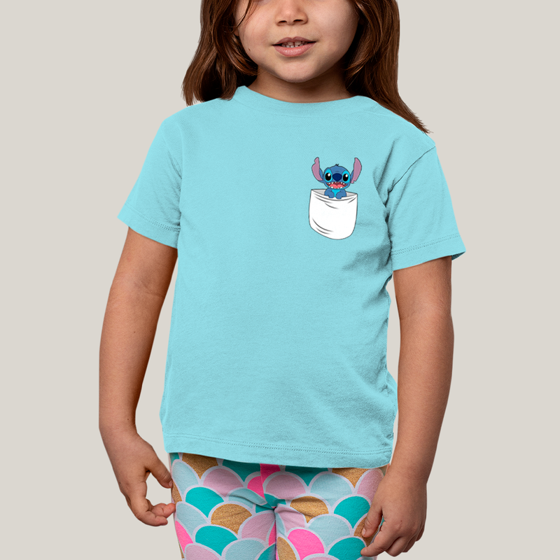 Camiseta Infantil Algodão Unissex T shirt Lilo & Stitch Orelha Caida FC