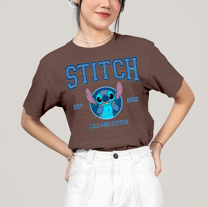 Camiseta Algodão Unissex T shirt Lilo & Stitch Est.2002