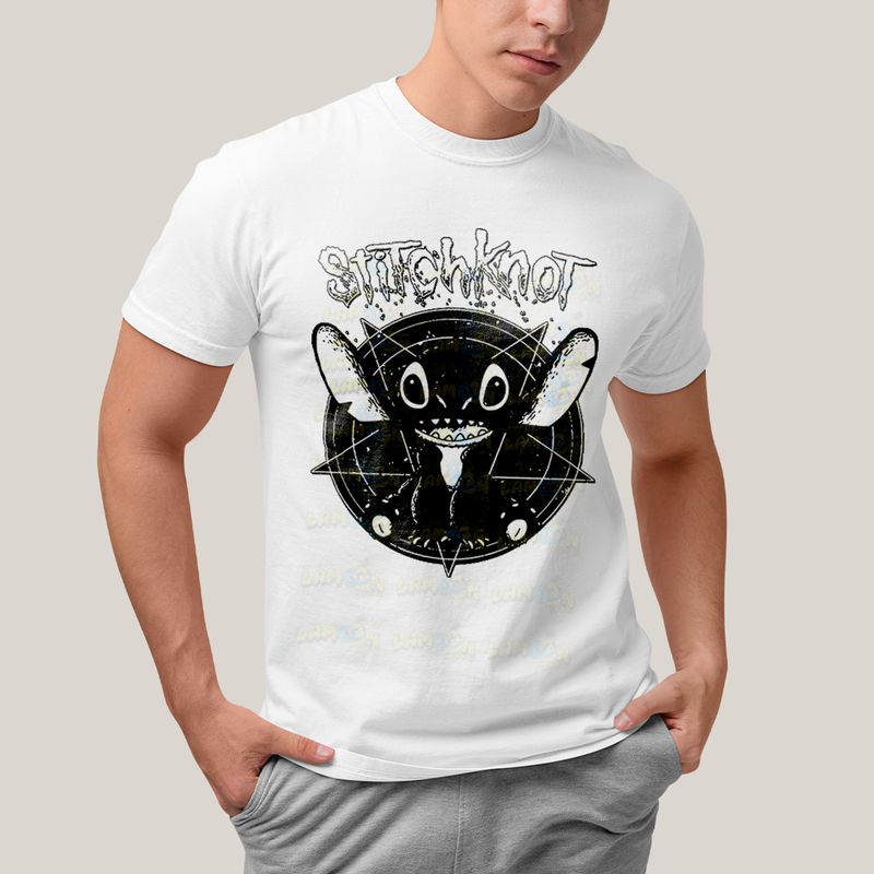 Camiseta Algodão Unissex T shirt Stitchknot Lilo & Stitch
