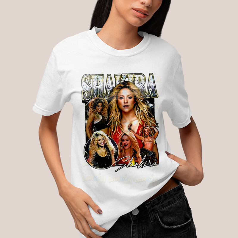 Camiseta Algodão Unissex Tshirt Graphic Tee Shakira