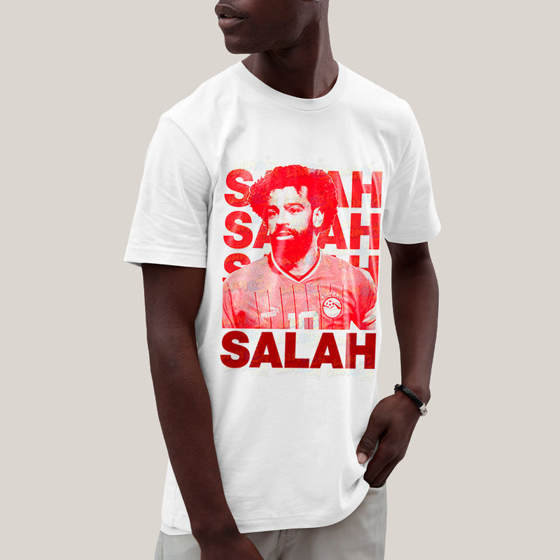Camiseta Algodão Unissex T shirt - SALAH Mohamed jogador de futebol