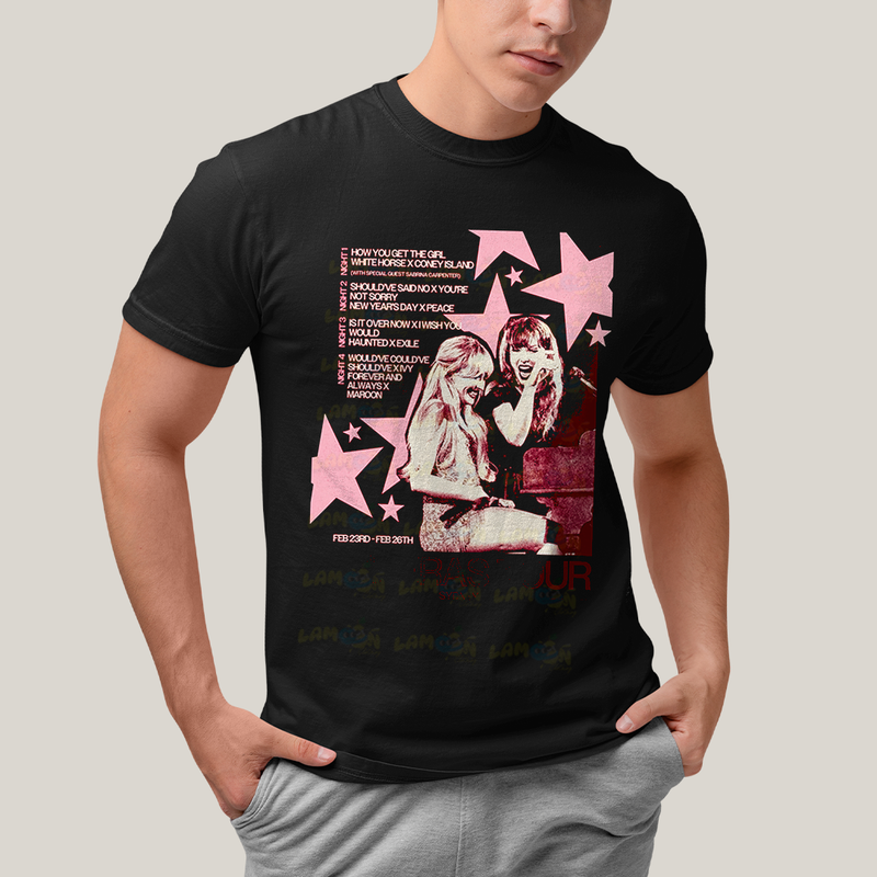 Camiseta Algodão Unissex T shirt  Sabrina Carpenter The Eras Tour Sydney Taylor Swift