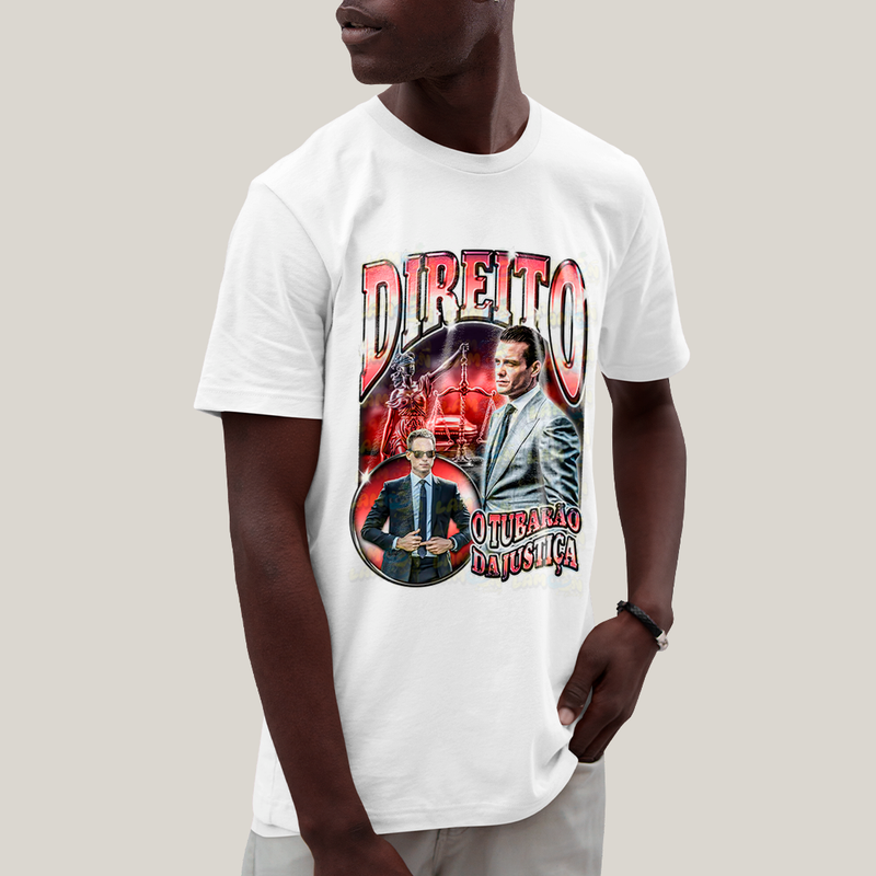 Camiseta Algodão Unissex T shirt - Direito o Tubarão da Justiça Meme advogado advocacia