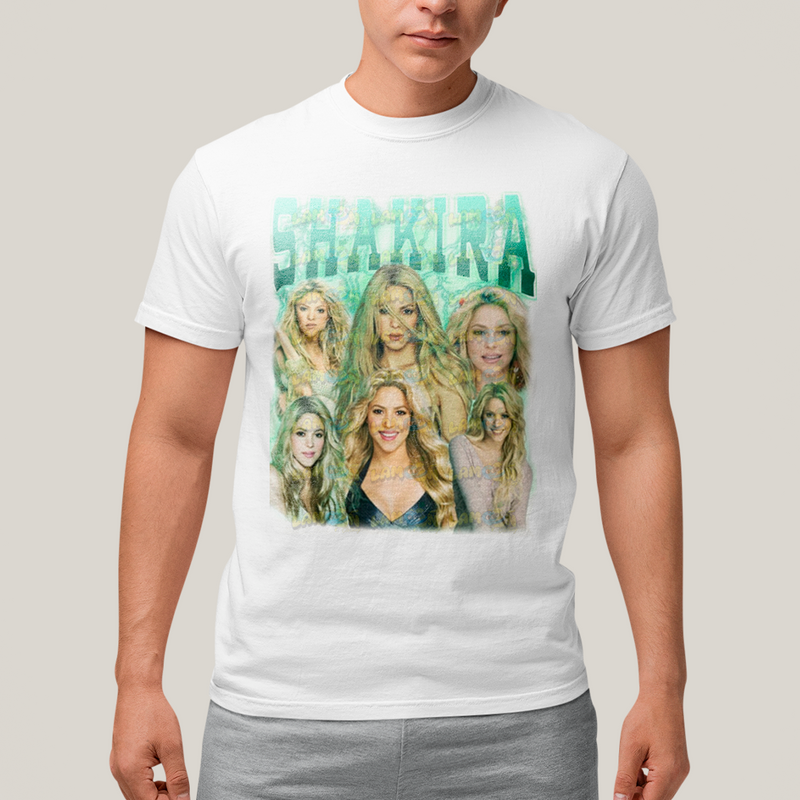 Camiseta Algodão Unissex Tshirt Graphic Tee Shakira Verde