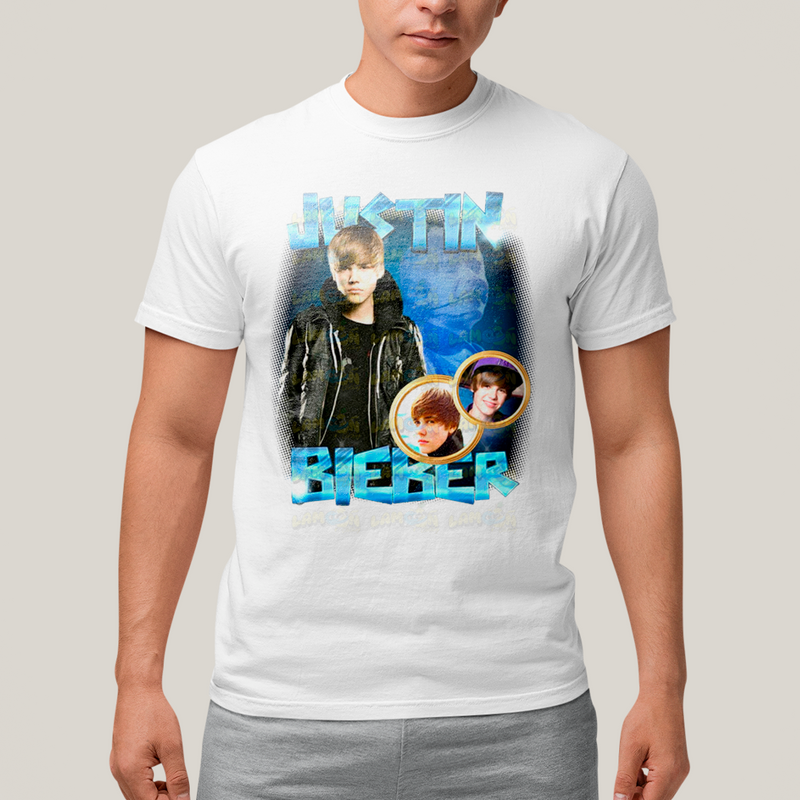 Camiseta Algodão Unissex T shirt Graphic Tee Justin Bieber Jovem