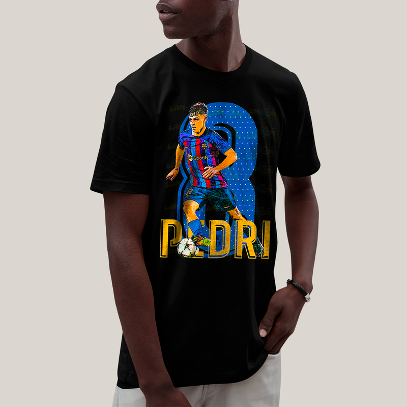 Camiseta Algodão Unissex T shirt Pedri Jogador Barcelona Espanha