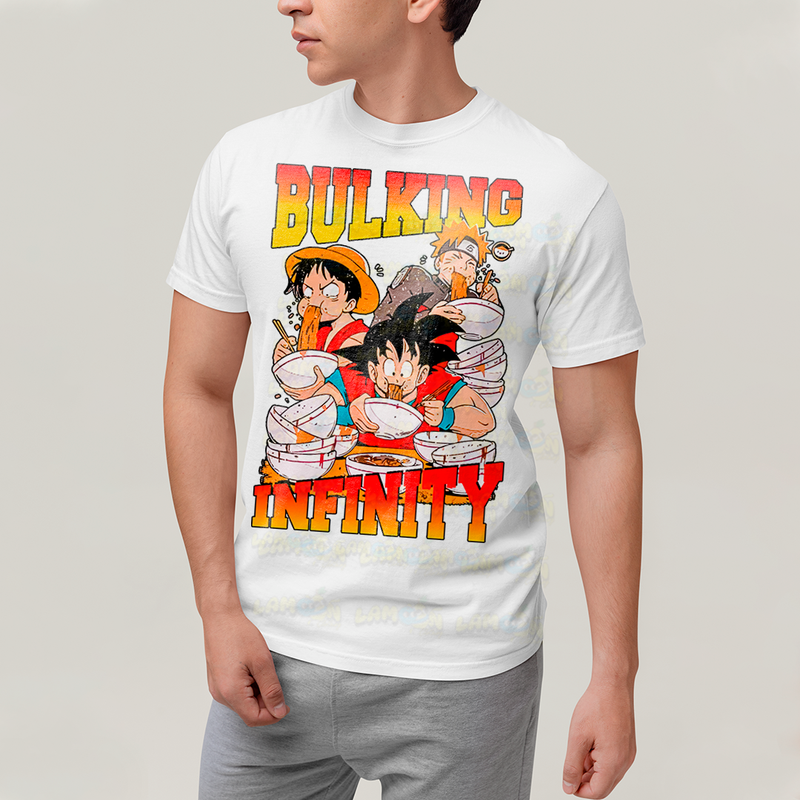 Camiseta Algodão Unissex T shirt - Bulking Infinity naruto goku luffy one piece dragon ball anime