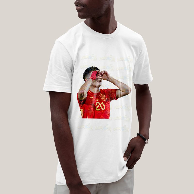 Camiseta Algodão Unissex T shirt - Pedri Jogador BC Espanha