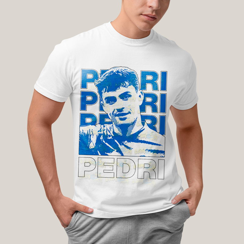 Camiseta Algodão Unissex T shirt Pedri Jogador Barcelona Espanha