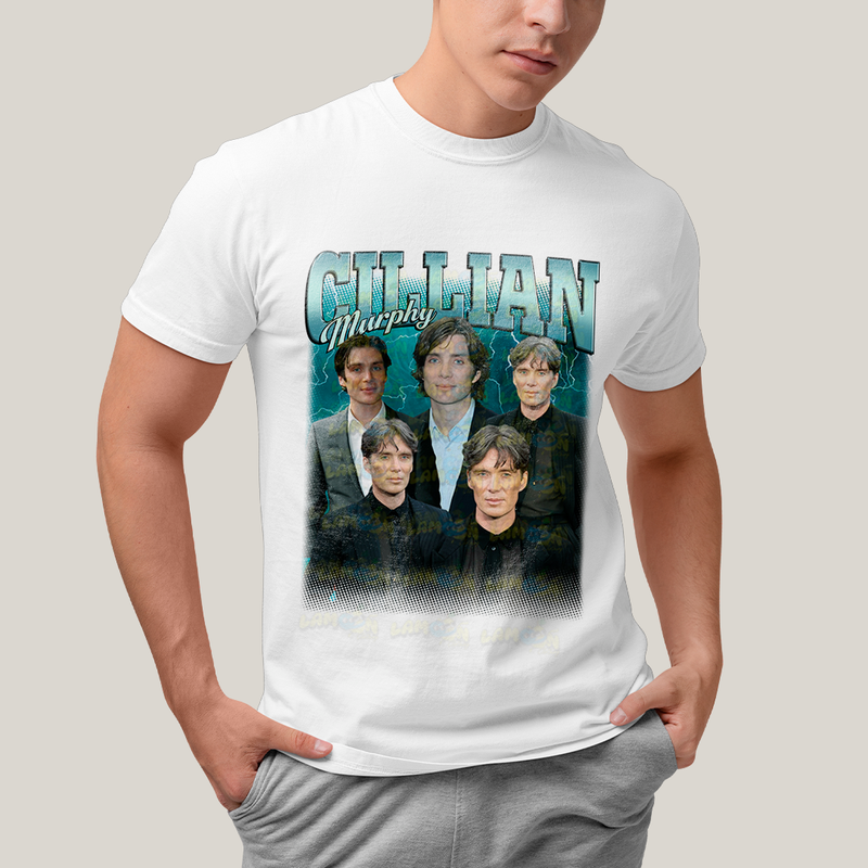 Camiseta Algodão Unissex T shirt - Cillian Murphy azul