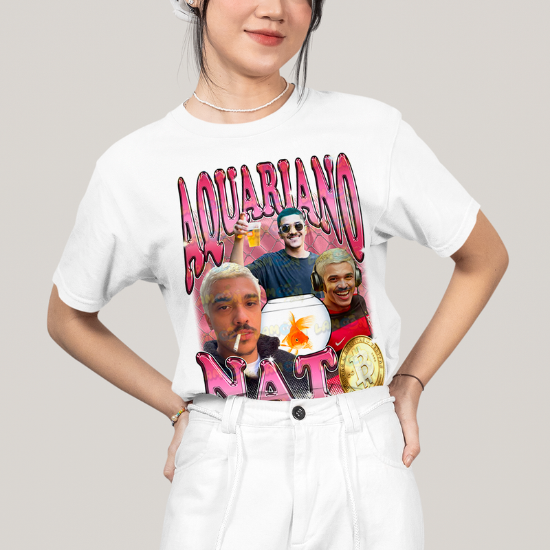Camiseta Algodão Unissex T shirt - Aquariano Nato Chico Moedas