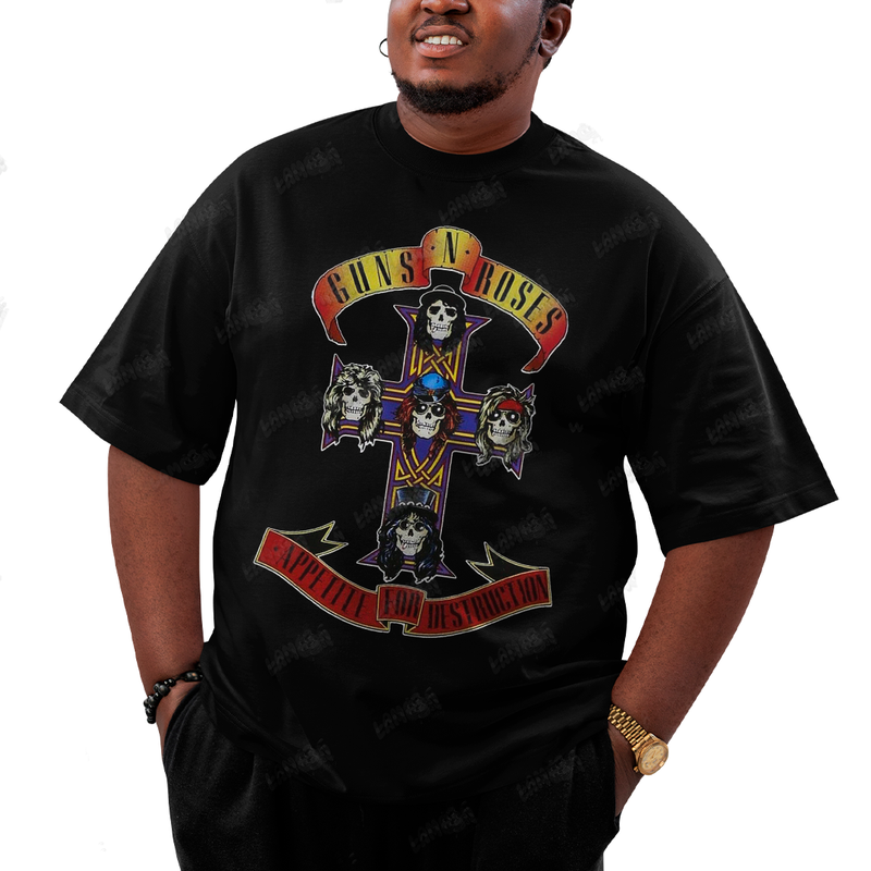 Camiseta Plus Size Algodão Guns N' Roses Banda