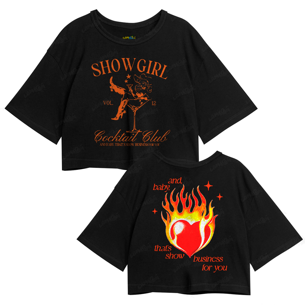 Cropped Oversized Algodão Taylor Swift Showgirl Fire FC