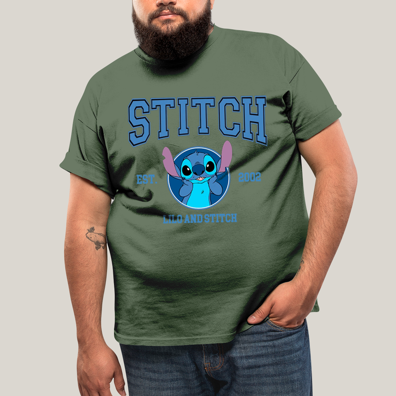 Camiseta Plus Size Algodão Unissex T shirt Lilo & Stitch Est.2002