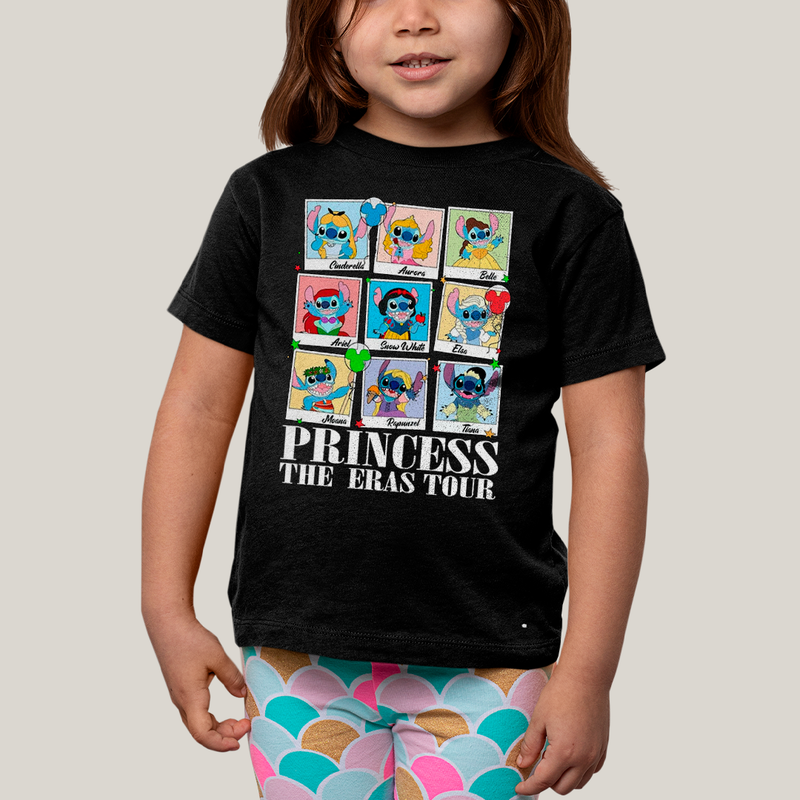 Camiseta Infantil Algodão Unissex T shirt Lilo & Stitch Princess The Eras Tour FC