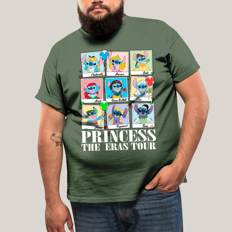 Camiseta Plus Size Algodão Unissex T shirt Lilo & Stitch Princess The Eras Tour FC