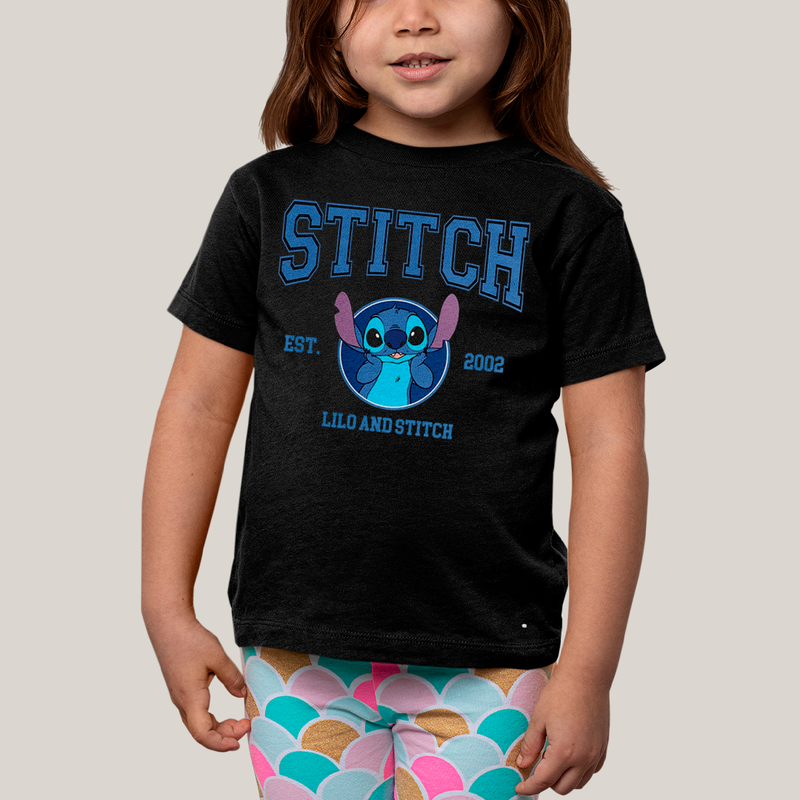 Camiseta Infantil Algodão Unissex T shirt Lilo & Stitch Est.2002