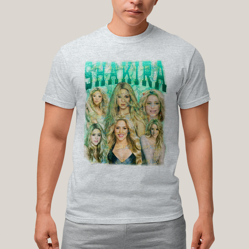 Camiseta Algodão Unissex Tshirt Graphic Tee Shakira Verde