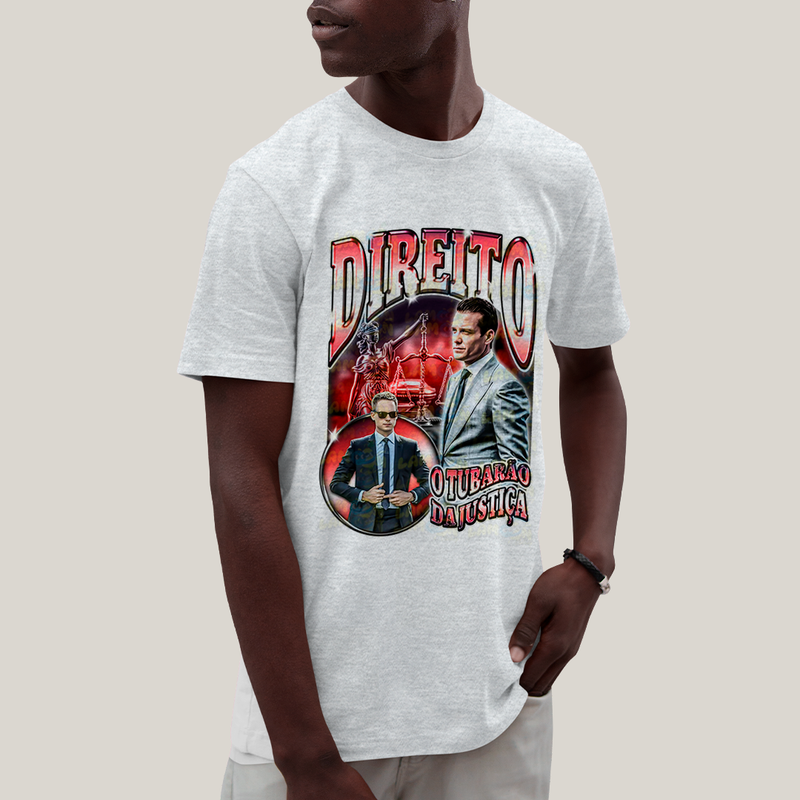 Camiseta Algodão Unissex T shirt - Direito o Tubarão da Justiça Meme advogado advocacia