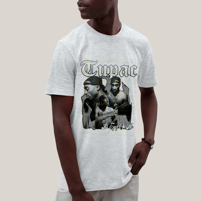 Camiseta Algodão Unissex T shirt - Tupac All Eyes On Me Black and White