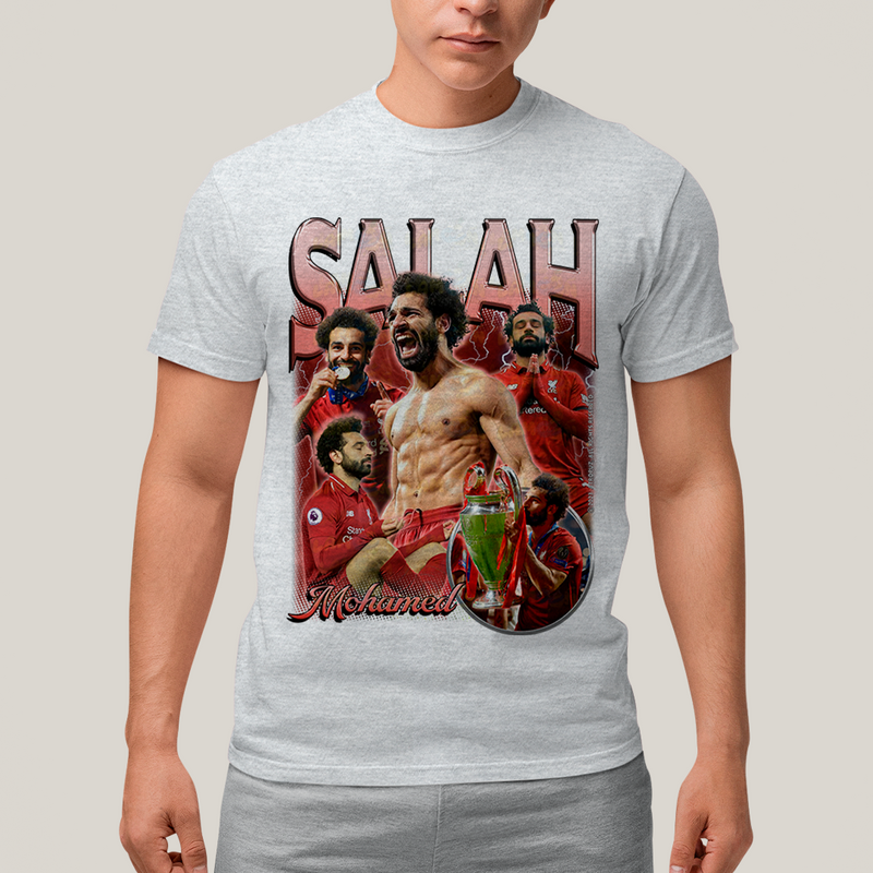 Camiseta Algodão Unissex T shirt - Mohamed Salah jogador de futebol