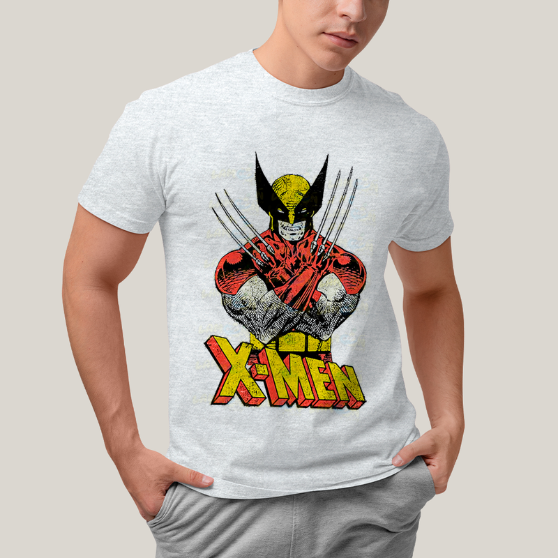 Camiseta Algodão Unissex T shirt - X Men Wolverine Traje Marrom