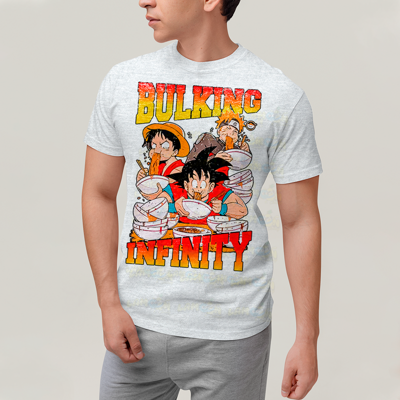 Camiseta Algodão Unissex T shirt - Bulking Infinity naruto goku luffy one piece dragon ball anime