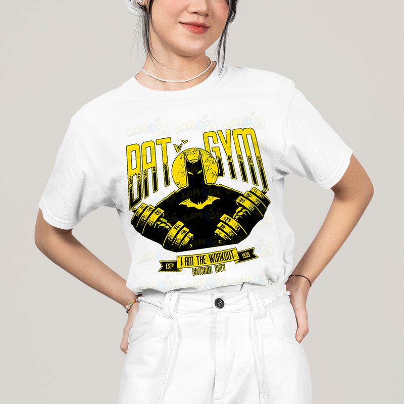 Camiseta Algodão Unissex T shirt - Batman Bat Gym i am the workout