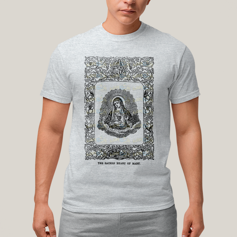 Camiseta Algodão Unissex The Sacred Heart Of Mary Maria