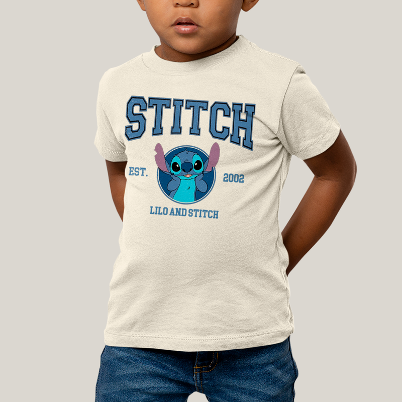 Camiseta Infantil Algodão Unissex T shirt Lilo & Stitch Est.2002