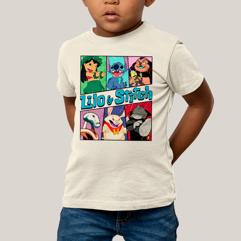 Camiseta Infantil Algodão Unissex T shirt Lilo & Stitch Alienigenas