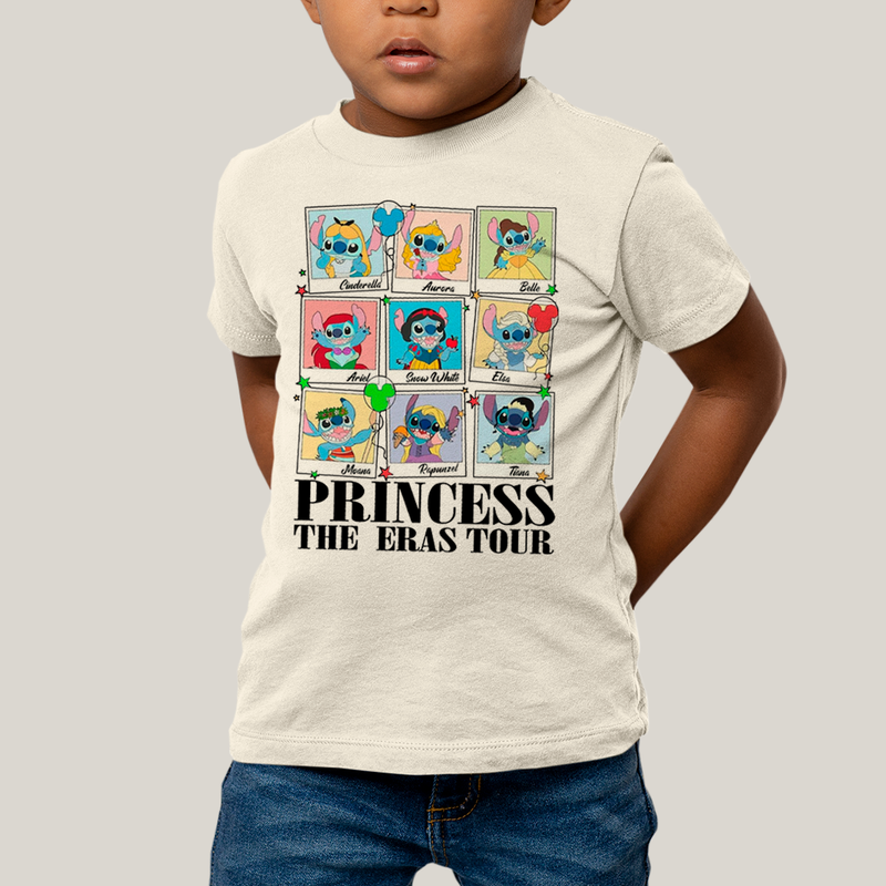 Camiseta Infantil Algodão Unissex T shirt Lilo & Stitch Princess The Eras Tour FC