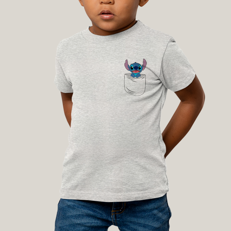 Camiseta Infantil Algodão Unissex T shirt Lilo & Stitch Orelha Caida FC