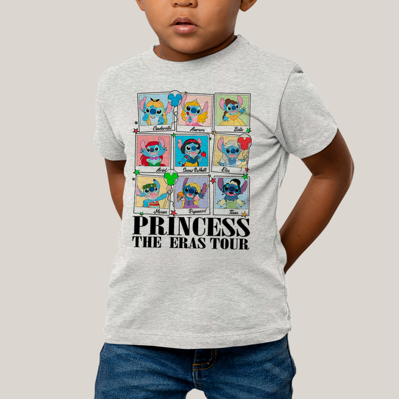Camiseta Infantil Algodão Unissex T shirt Lilo & Stitch Princess The Eras Tour FC