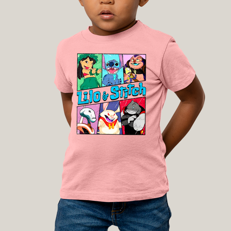 Camiseta Infantil Algodão Unissex T shirt Lilo & Stitch Alienigenas