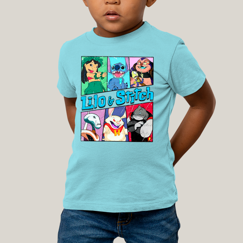 Camiseta Infantil Algodão Unissex T shirt Lilo & Stitch Alienigenas