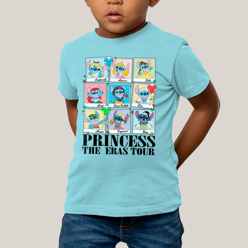 Camiseta Infantil Algodão Unissex T shirt Lilo & Stitch Princess The Eras Tour FC