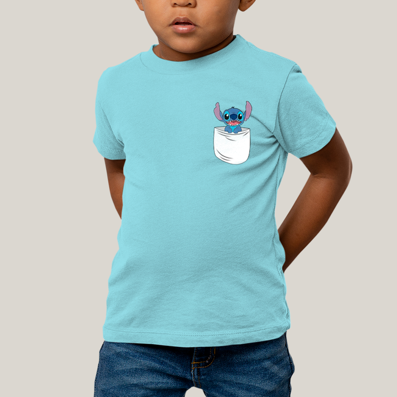 Camiseta Infantil Algodão Unissex T shirt Lilo & Stitch Orelha Caida FC