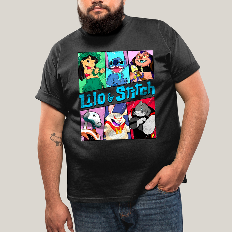 Camiseta Plus Size Algodão Unissex T shirt Lilo & Stitch Alienigenas