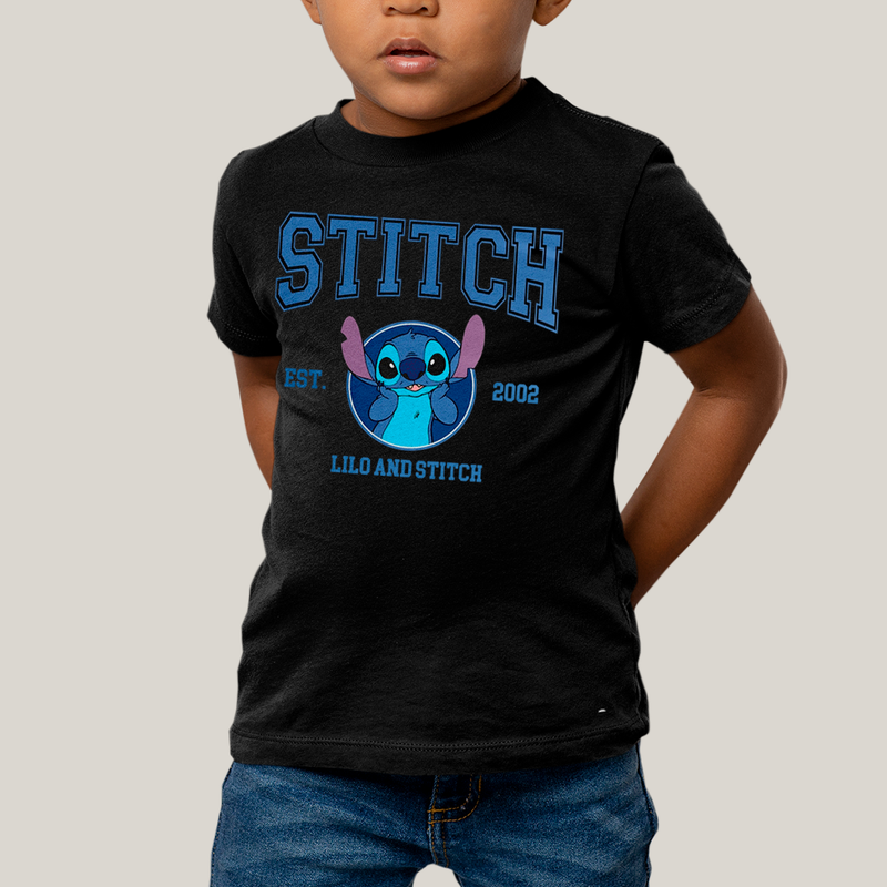 Camiseta Infantil Algodão Unissex T shirt Lilo & Stitch Est.2002