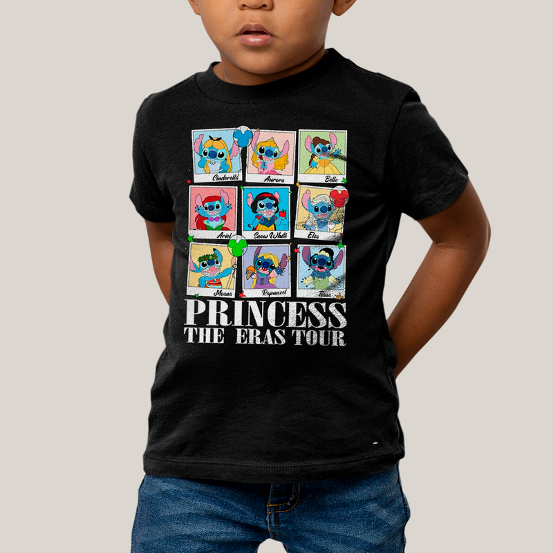 Camiseta Infantil Algodão Unissex T shirt Lilo & Stitch Princess The Eras Tour FC