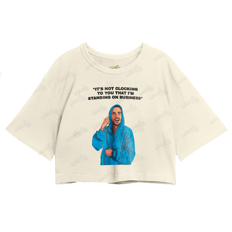 Cropped Oversized Algodão Justin Bieber Blusa Azul