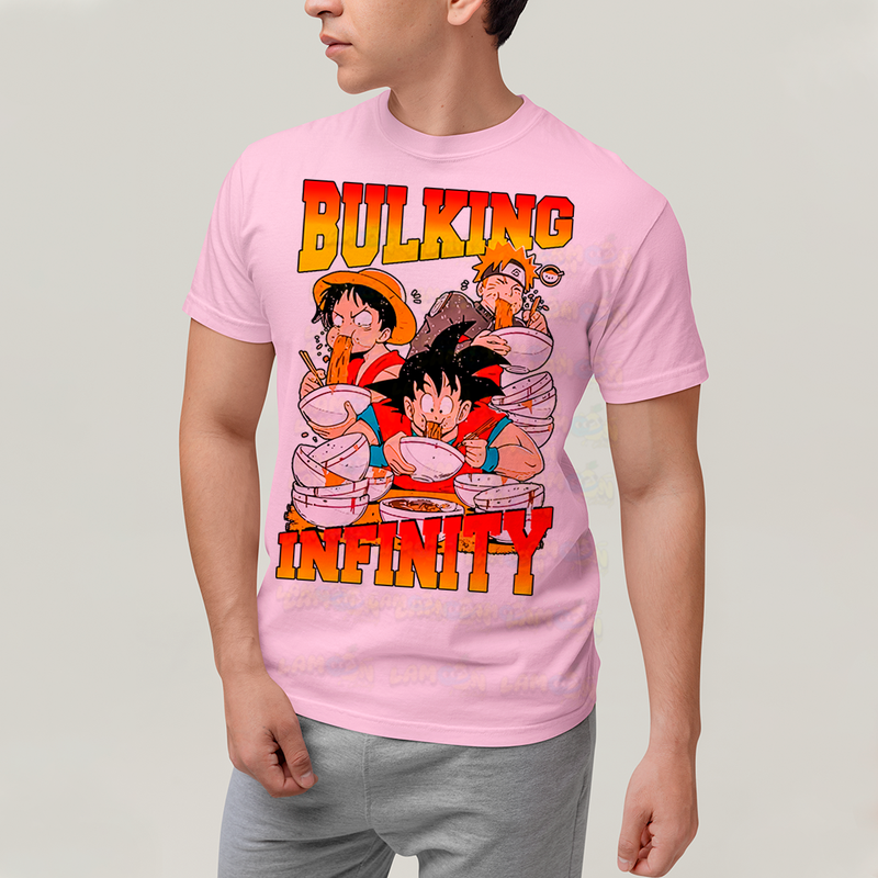 Camiseta Algodão Unissex T shirt - Bulking Infinity naruto goku luffy one piece dragon ball anime