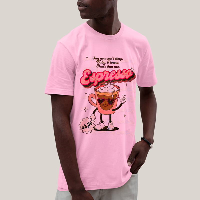 Camiseta Algodão Unissex T shirt - Sabrina Carpenter Espresso cafe