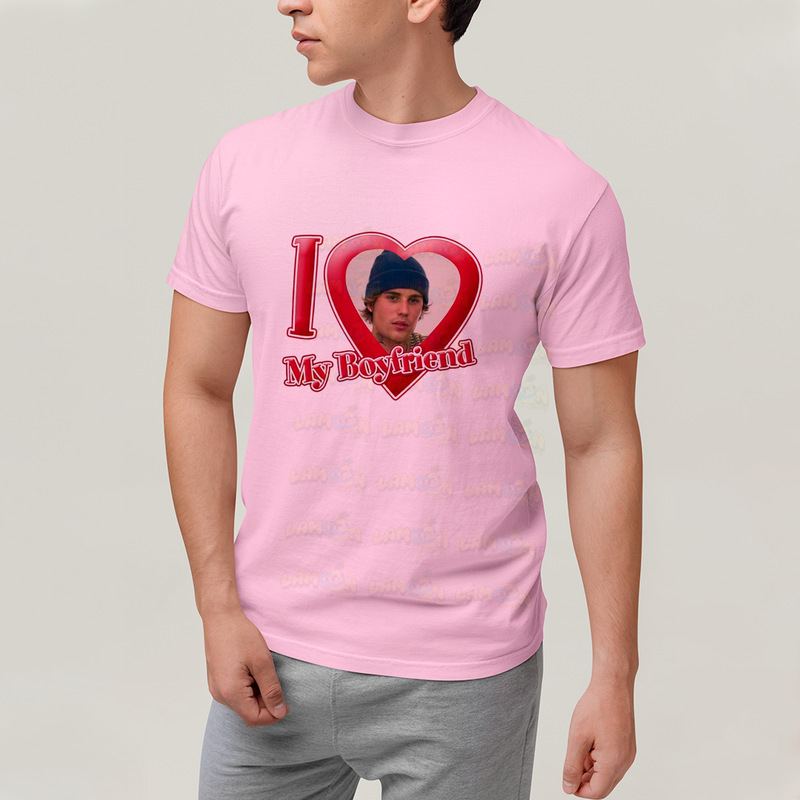 Camiseta Algodão Unissex T shirt Justin Bieber I Love my Boyfriend